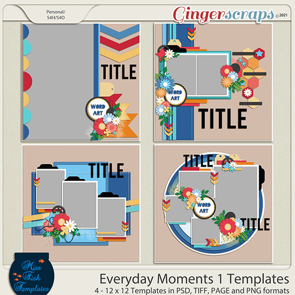 Everyday Moments 1 Templates by Miss Fish