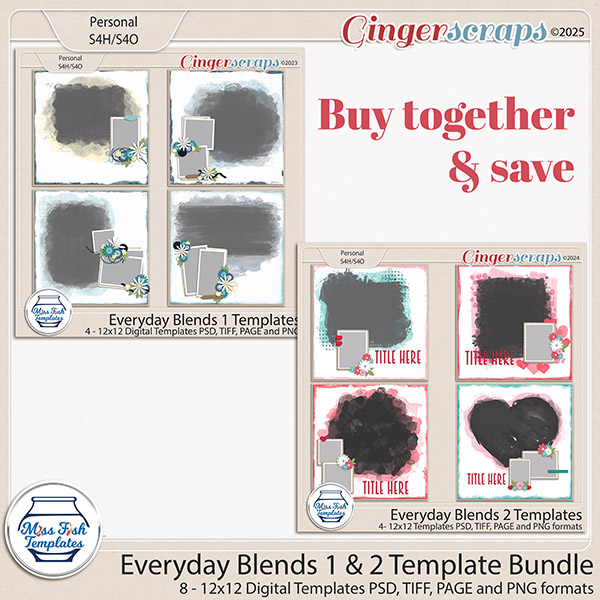 Everyday Blends 1 & 2 Template Bundle by Miss Fish