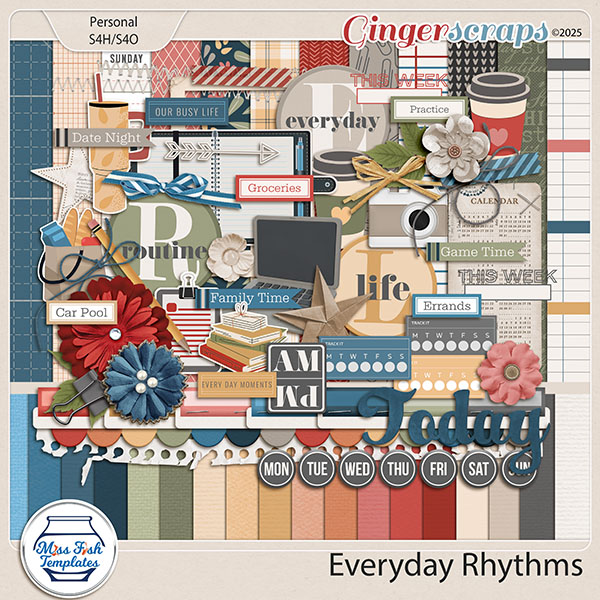Everyday Rhythms Digital Scrapbooking Kit by Miss Fish
