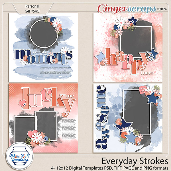 Everyday Strokes Templates by Miss Fish