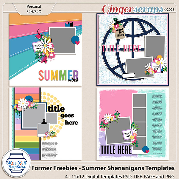 Former Freebies - Summer Shenanigans 1-4 Templates