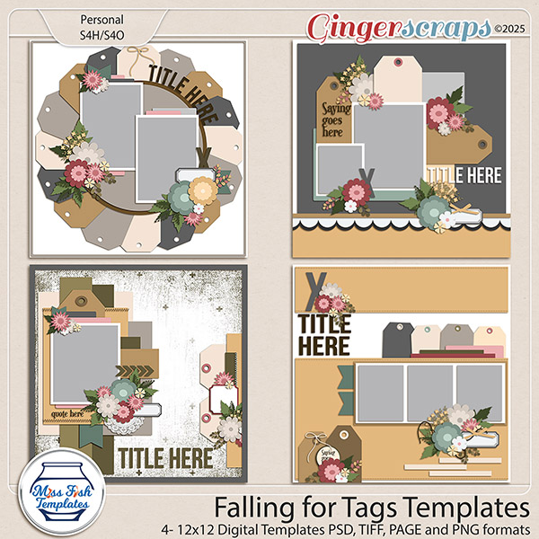 Falling for Tags Templates by Miss Fish