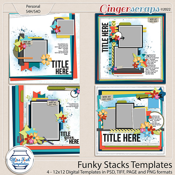 Funky Stacks 1 Templates by Miss Fish 