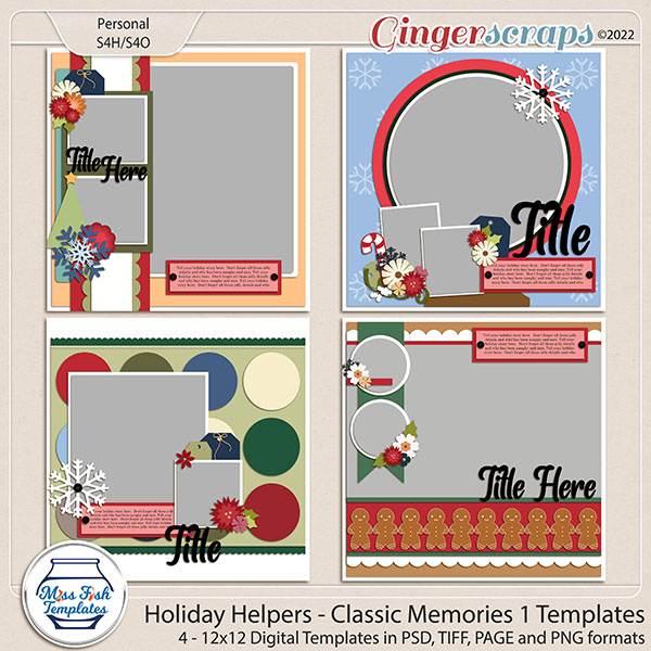 Holiday Helpers - Classic Memories 1 Templates by Miss Fish