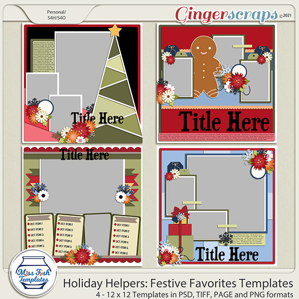 Holiday Helpers: Festive Favorites Templates by Miss Fish