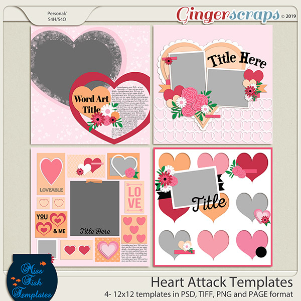 Heart Attack Templates by Miss Fish