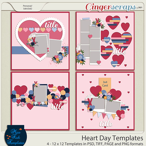 Heart Day Templates by Miss Fish