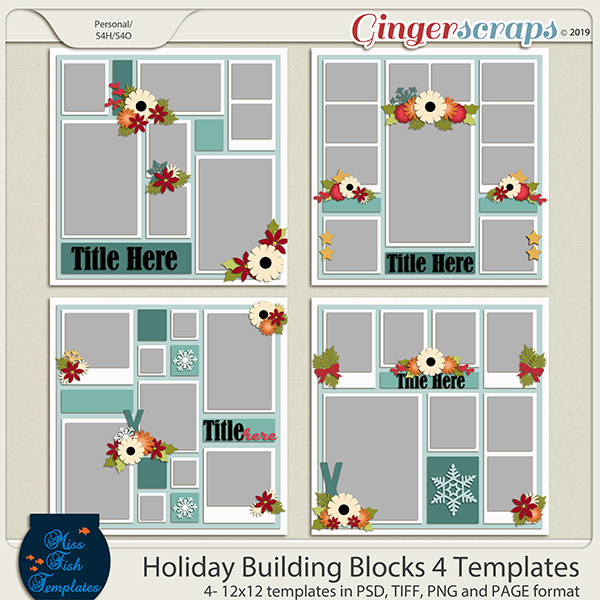 Holiday Building Blocks 4 Templates by Miss Fish