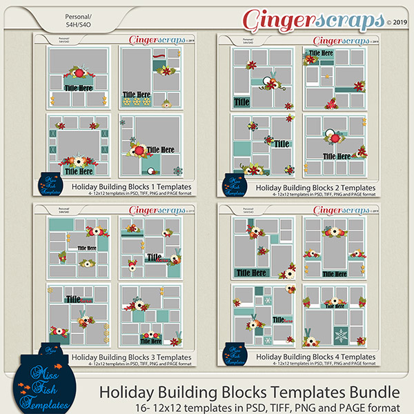 Holiday Building Blocks Template Bundle by Miss Fish