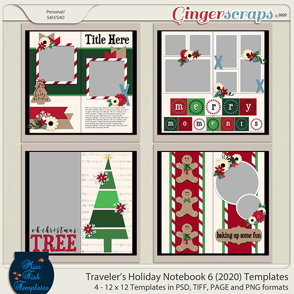 Holiday Travelers Notebook 6 Templates by Miss Fish