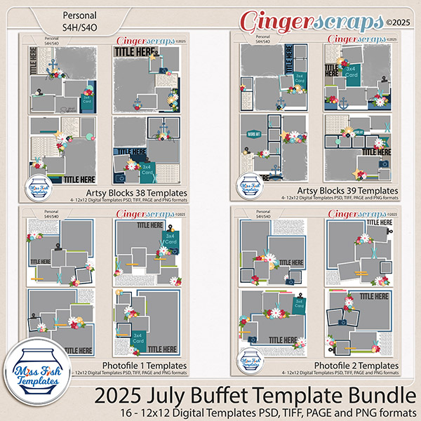2025 July Buffet Template Bundle by Miss Fish