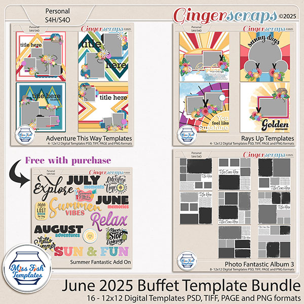 June 2025 Buffet Template Bundle by Miss Fish
