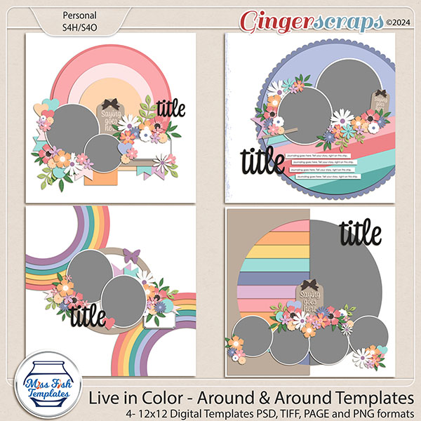 Live in Color - Around & Around Templates by Miss Fish