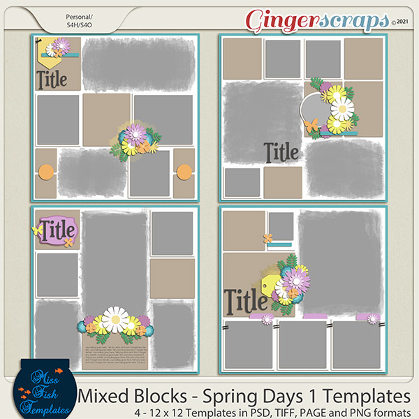 Mixed Blocks - Spring Days 1 Templates by Miss Fish