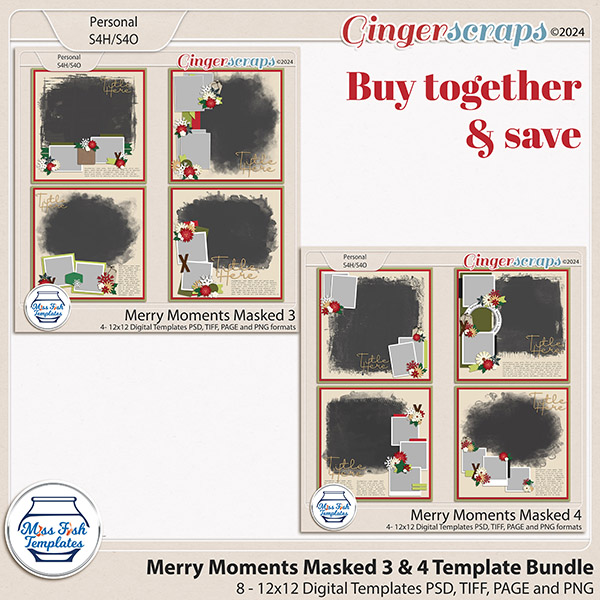Merry Moments Masked 3-4 Template Bundle by Miss Fish