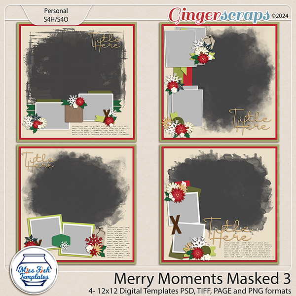 Merry Moments Masked 3 Templates by Miss Fish