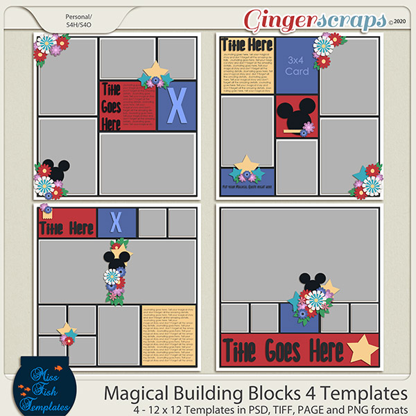 Magical Building Blocks 4 Templates by Miss Fish