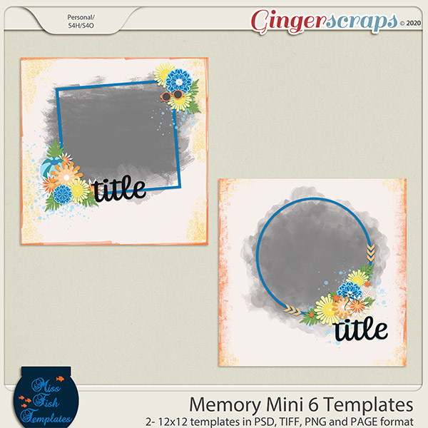 Memory Mini 6 Templates by Miss Fish