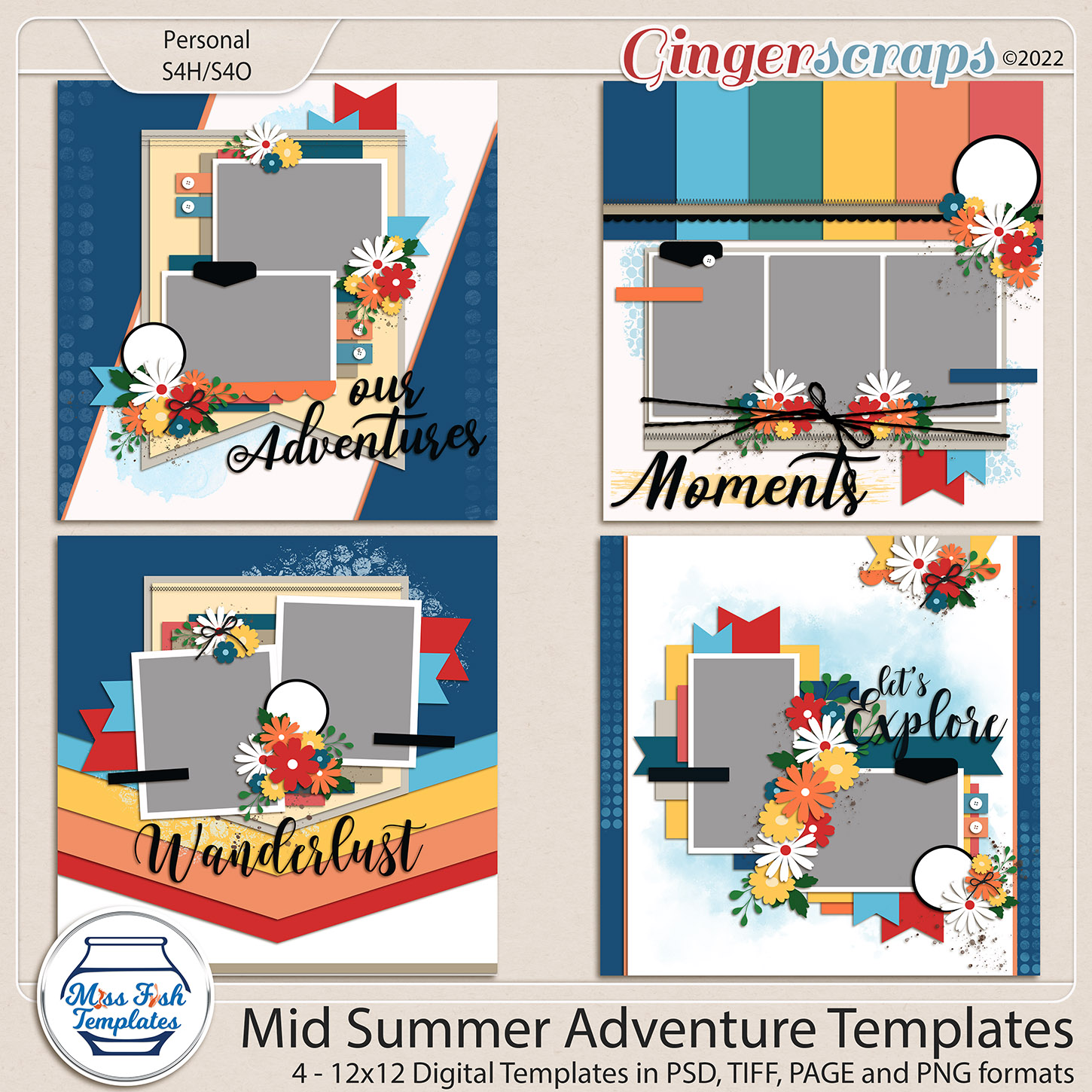 Mid Summer Adventure Templates by Miss Fish