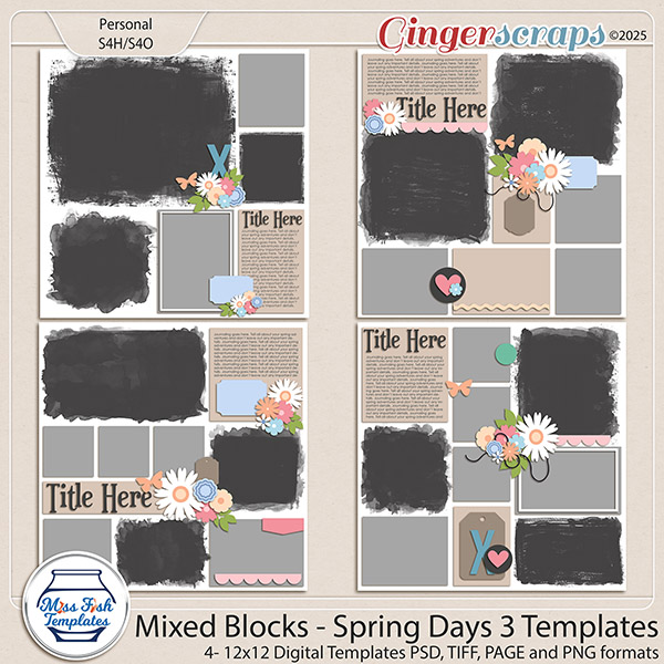 Mixed Blocks - Spring Day 3 Templates by Miss Fish