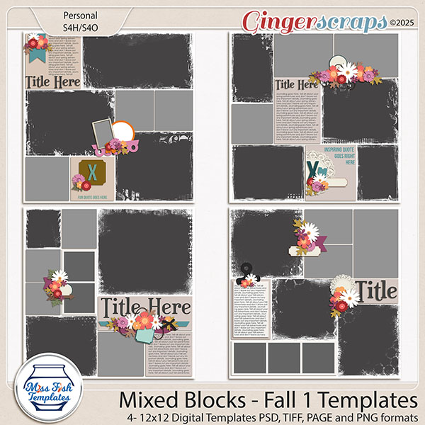 Mixed Blocks - Fall Templates by Miss Fish