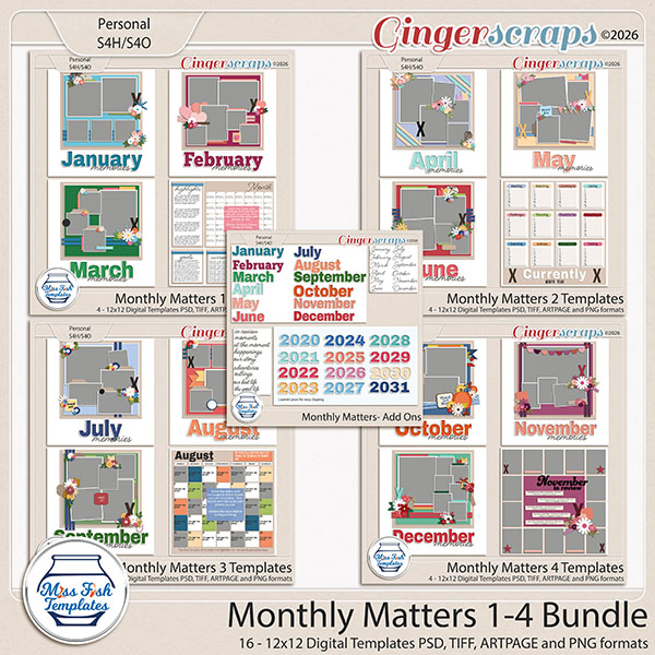 Monthly Matters Template Bundle by Miss Fish