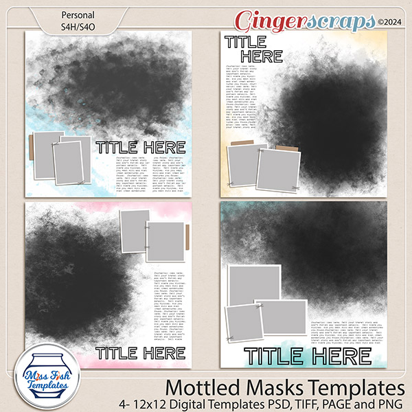 Mottled Masks Templates by Miss Fish