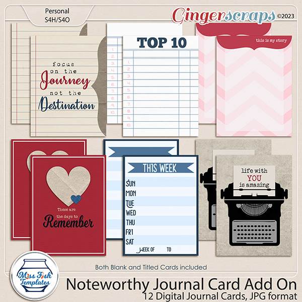 Noteworthy Journal Card Add On by Miss Fish