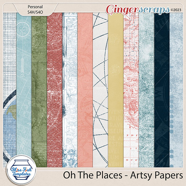 Oh The Places - Artsy Papers by Miss Fish