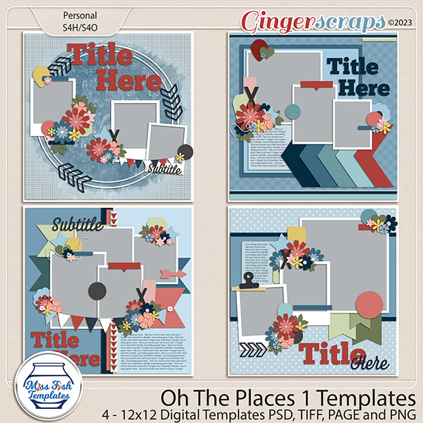 Oh The Places 1 Templates by Miss Fish