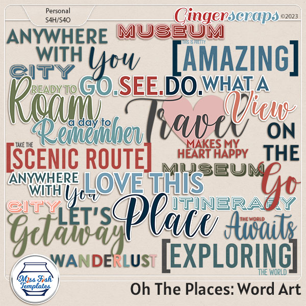 Oh The Places - Word Art by Miss Fish
