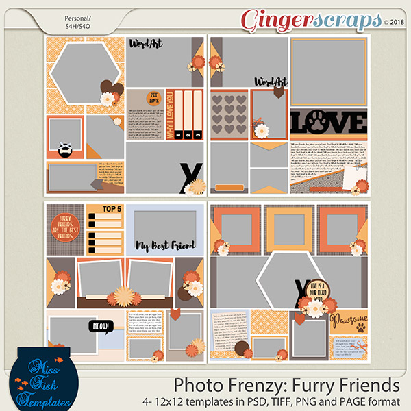 Photo Frenzy: Furry Friends by Miss Fish Templates