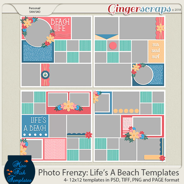 Photo Frenzy: Life's A Beach Templates by Miss Fish