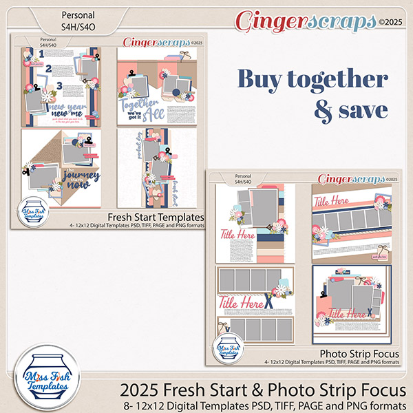 Photo Strip Focus & 2025 Fresh Start Template Bundle by Miss Fish