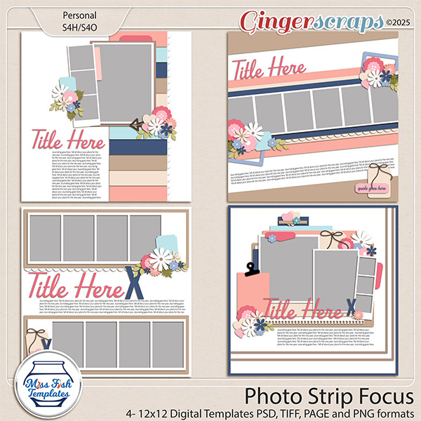 Photo Strip Focus Templates by Miss Fish