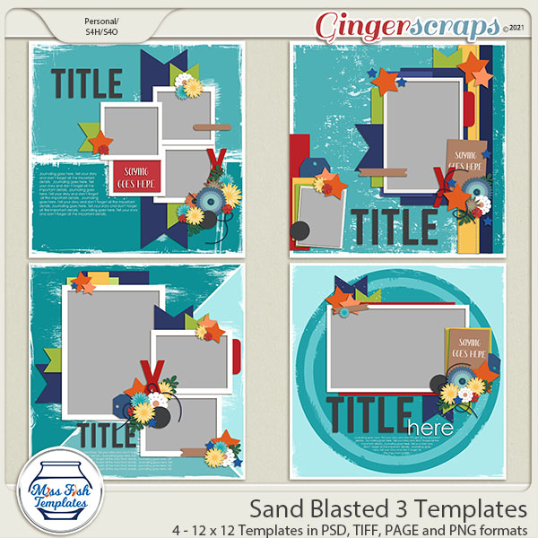 Sand Blasted 3 Templates by Miss Fish