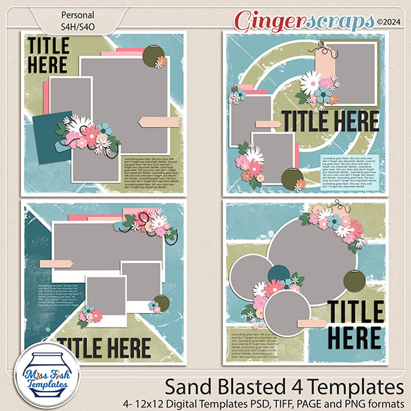 Sand Blasted 4 Templates by Miss Fish