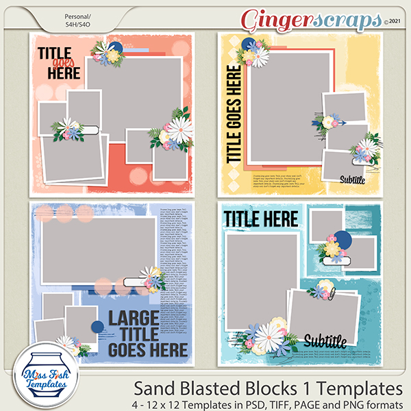 Sand Blasted Blocks 1 Templates by Miss Fish