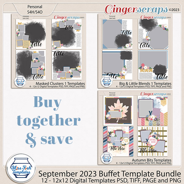 September 2023 Buffet Template Bundle by Miss Fish
