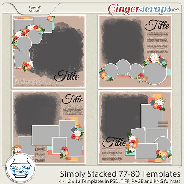 Simply Stacked 77-80 Templates by Miss Fish