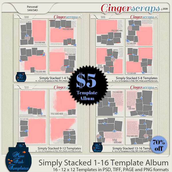 Simply Stacked Templates Album by Miss Fish