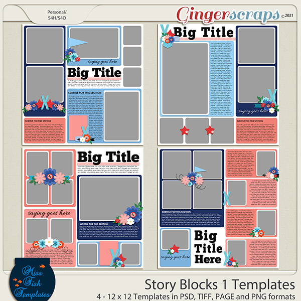 Story Blocks 1 Templates by Miss Fish