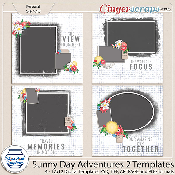 Sunny Day Adventures 2 Templates by Miss Fish