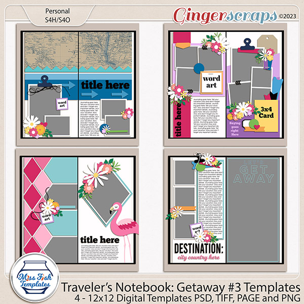 Travelers Notebook: Getaway #3 Template by Miss Fish