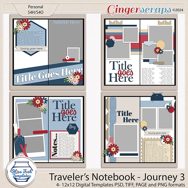 Travelers Notebook: Journey 3 Templates by Miss Fish