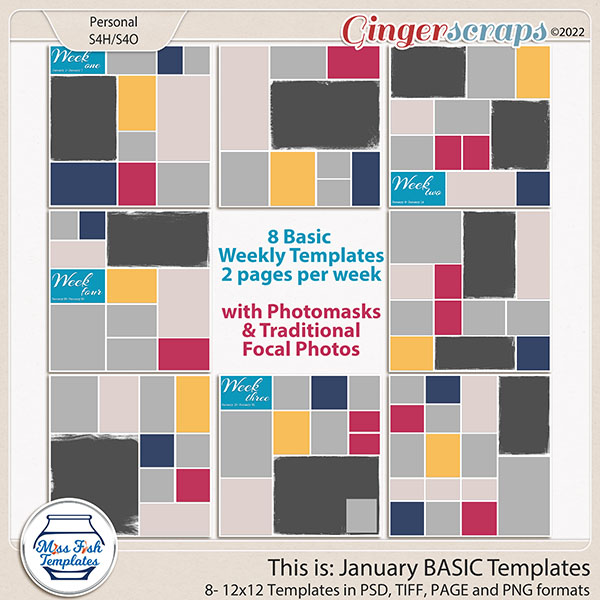 This is: January Basic Templates by Miss Fish
