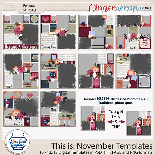 This is: November Pocket Template Bundle by Miss Fish