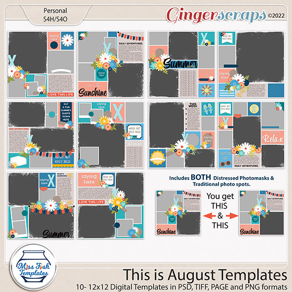 This is: August Template Bundle by Miss Fish