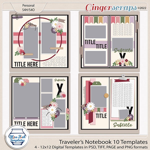 Travelers Notebook 10 Templates by Miss Fish