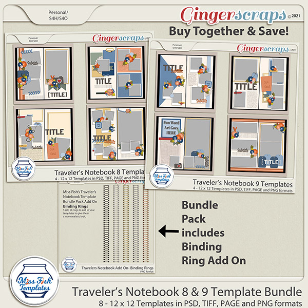 Travelers Notebook 8 & 9 Template Bundle by Miss Fish